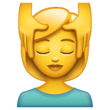 Whatsapp design of the woman getting massage emoji verson:2.23.2.72