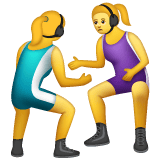 Whatsapp design of the women wrestling emoji verson:2.23.2.72