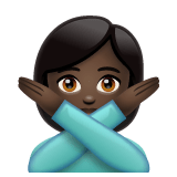 Whatsapp design of the person gesturing NO: dark skin tone emoji verson:2.23.2.72