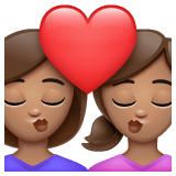 Whatsapp design of the kiss: woman woman medium skin tone emoji verson:2.23.2.72
