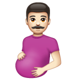 Whatsapp design of the pregnant man: light skin tone emoji verson:2.23.2.72