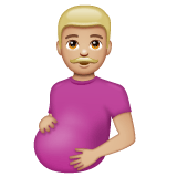 Whatsapp design of the pregnant man: medium-light skin tone emoji verson:2.23.2.72
