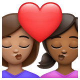 Whatsapp design of the kiss: woman woman medium skin tone medium-dark skin tone emoji verson:2.23.2.72