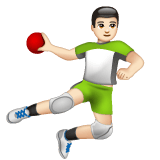 Whatsapp design of the person playing handball: light skin tone emoji verson:2.23.2.72