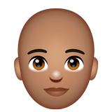 Whatsapp design of the person: medium skin tone bald emoji verson:2.23.2.72