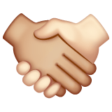 Whatsapp design of the handshake: medium-light skin tone light skin tone emoji verson:2.23.2.72