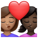 Whatsapp design of the kiss: woman woman medium skin tone dark skin tone emoji verson:2.23.2.72