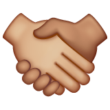 Whatsapp design of the handshake: medium-light skin tone medium skin tone emoji verson:2.23.2.72