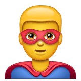 Whatsapp design of the man superhero emoji verson:2.23.2.72