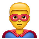 Whatsapp design of the man superhero emoji verson:2.23.2.72