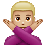 Whatsapp design of the man gesturing NO: medium-light skin tone emoji verson:2.23.2.72