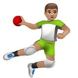 Whatsapp design of the person playing handball: medium skin tone emoji verson:2.23.2.72
