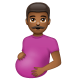 Whatsapp design of the pregnant man: medium-dark skin tone emoji verson:2.23.2.72