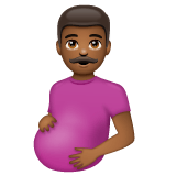 Whatsapp design of the pregnant man: medium-dark skin tone emoji verson:2.23.2.72