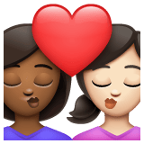 Whatsapp design of the kiss: woman woman medium-dark skin tone light skin tone emoji verson:2.23.2.72