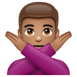 Whatsapp design of the man gesturing NO: medium skin tone emoji verson:2.23.2.72