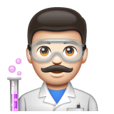 Whatsapp design of the man scientist: light skin tone emoji verson:2.23.2.72