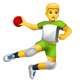 Whatsapp design of the person playing handball emoji verson:2.23.2.72