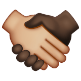 Whatsapp design of the handshake: medium-light skin tone dark skin tone emoji verson:2.23.2.72