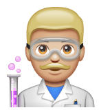 Whatsapp design of the man scientist: medium-light skin tone emoji verson:2.23.2.72