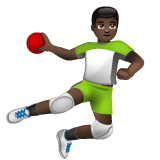 Whatsapp design of the person playing handball: dark skin tone emoji verson:2.23.2.72