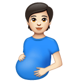 Whatsapp design of the pregnant person: light skin tone emoji verson:2.23.2.72