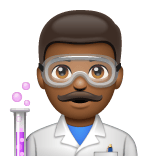 Whatsapp design of the man scientist: medium-dark skin tone emoji verson:2.23.2.72
