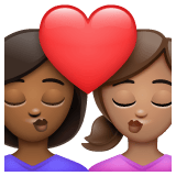 Whatsapp design of the kiss: woman woman medium-dark skin tone medium skin tone emoji verson:2.23.2.72