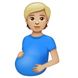 Whatsapp design of the pregnant person: medium-light skin tone emoji verson:2.23.2.72
