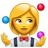 Whatsapp design of the woman juggling emoji verson:2.23.2.72