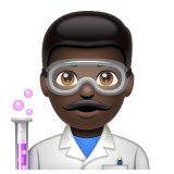Whatsapp design of the man scientist: dark skin tone emoji verson:2.23.2.72
