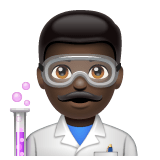 Whatsapp design of the man scientist: dark skin tone emoji verson:2.23.2.72