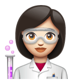 Whatsapp design of the woman scientist: light skin tone emoji verson:2.23.2.72
