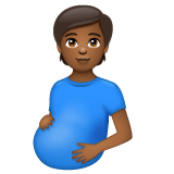 Whatsapp design of the pregnant person: medium-dark skin tone emoji verson:2.23.2.72