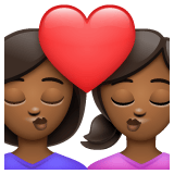 Whatsapp design of the kiss: woman woman medium-dark skin tone emoji verson:2.23.2.72