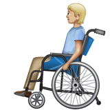 Whatsapp design of the person in manual wheelchair: medium-light skin tone emoji verson:2.23.2.72