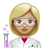 Whatsapp design of the woman scientist: medium-light skin tone emoji verson:2.23.2.72