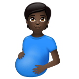 Whatsapp design of the pregnant person: dark skin tone emoji verson:2.23.2.72