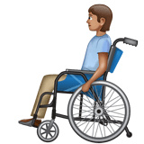 Whatsapp design of the person in manual wheelchair: medium skin tone emoji verson:2.23.2.72