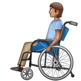 Whatsapp design of the person in manual wheelchair: medium skin tone emoji verson:2.23.2.72