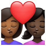 Whatsapp design of the kiss: woman woman medium-dark skin tone dark skin tone emoji verson:2.23.2.72