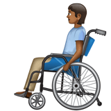 Whatsapp design of the person in manual wheelchair: medium-dark skin tone emoji verson:2.23.2.72