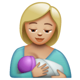 Whatsapp design of the breast-feeding: medium-light skin tone emoji verson:2.23.2.72