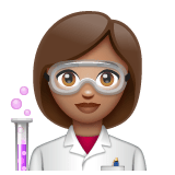 Whatsapp design of the woman scientist: medium skin tone emoji verson:2.23.2.72