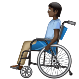 Whatsapp design of the person in manual wheelchair: dark skin tone emoji verson:2.23.2.72