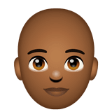 Whatsapp design of the person: medium-dark skin tone bald emoji verson:2.23.2.72