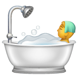 Whatsapp design of the person taking bath emoji verson:2.23.2.72