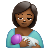 Whatsapp design of the breast-feeding: medium-dark skin tone emoji verson:2.23.2.72
