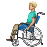 Whatsapp design of the man in manual wheelchair: medium-light skin tone emoji verson:2.23.2.72