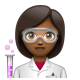 Whatsapp design of the woman scientist: medium-dark skin tone emoji verson:2.23.2.72